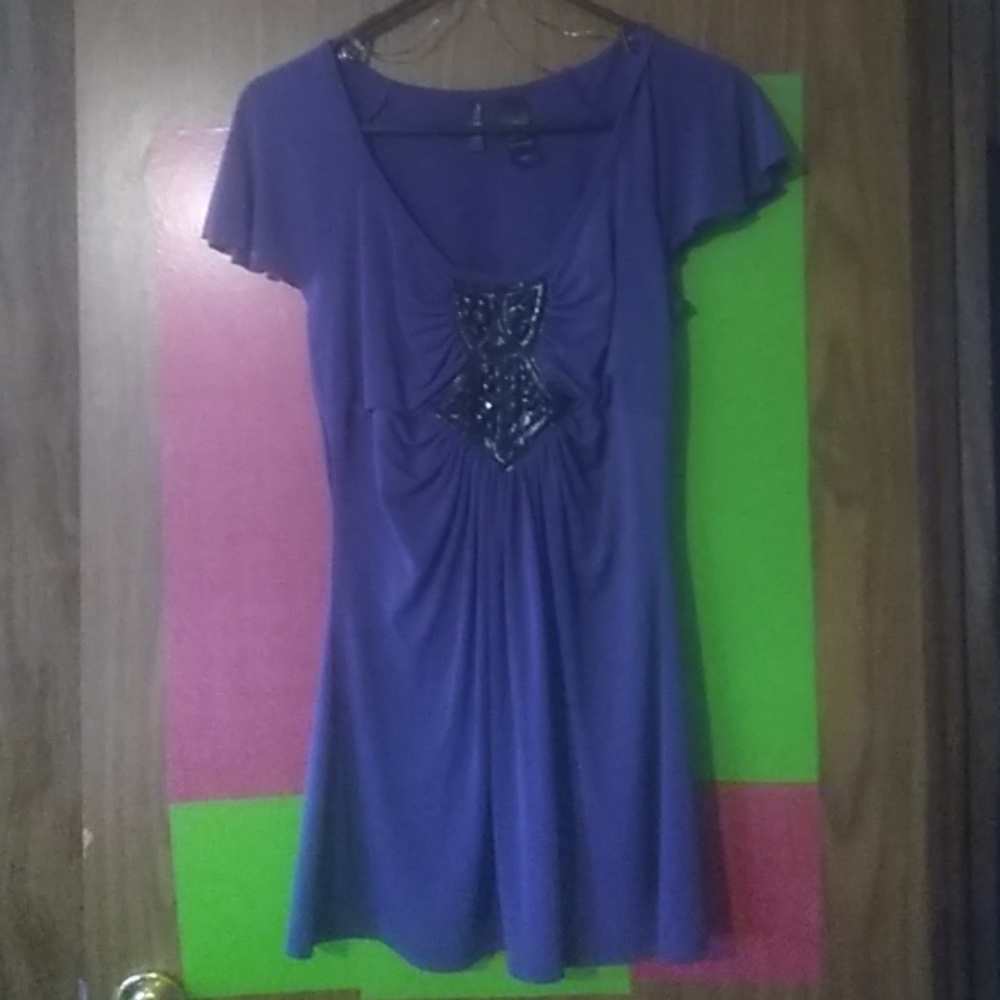 Bisou Bisou Long Ruched & Blinged Fitted Blouse👚